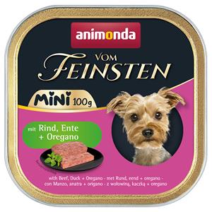 Animonda Vom Feinsten 32x 100g  Adult Mini Met Rund, Eend + Oregano Hondenvoer Natvoer