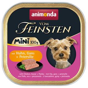 32x 100g animonda vom Feinsten Adult Mini Met Kip, Gans + Peterselie Hondenvoer Natvoer