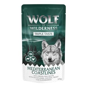 12x125g "Triple Taste" Mediterranean Coastlines Wolf of Wilderness Hondenvoer