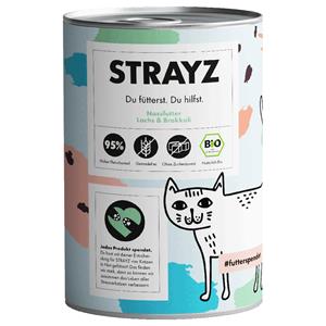 6x 400g STRAYZ Bio Zalm & Broccoli Nat Kattenvoer
