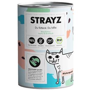 STRAYZ 6x 400g  Bio Zalm & Broccoli Nat Kattenvoer