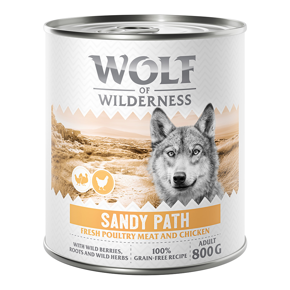 Wolf of Wilderness Adult “Expedition” 6 x 800 g - Sandy Path - Geogelte met kip