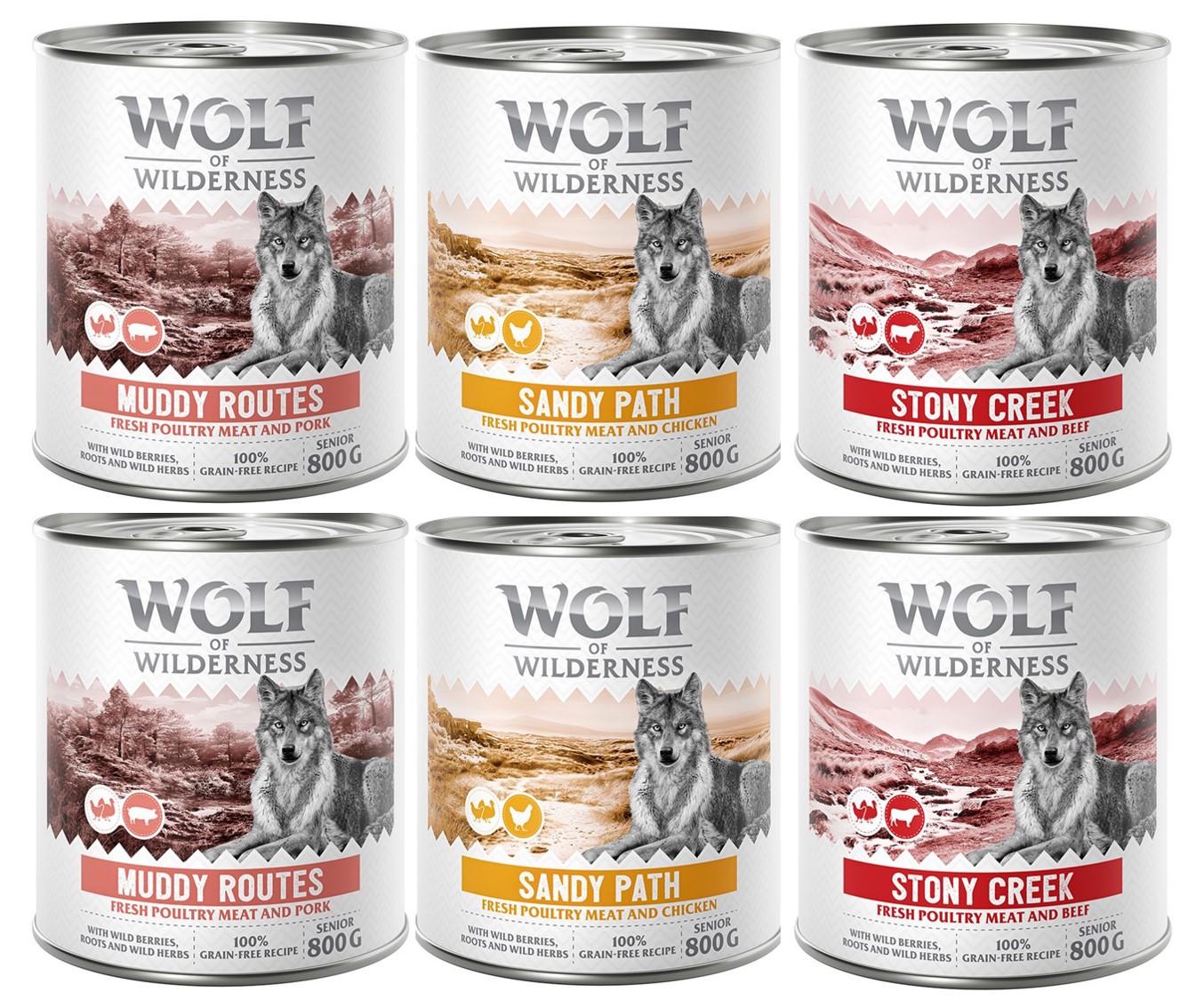 Wolf of Wilderness Senior “Expedition” 6 x 800 g - Mixpakket