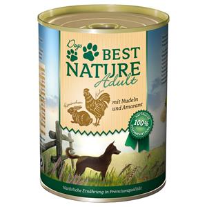 Best Nature 12x 400g  Dog Adult Konijn, kip & noedels Hondenvoer nat