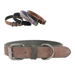 nobleza Hondenhalsband vegan leer suède met gesp 50 cm
