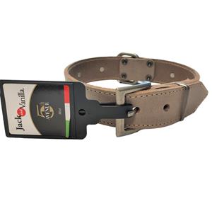 jackandvanilla Jack and Vanilla Hondenhalsband - Leer - Grijs - 40 cm