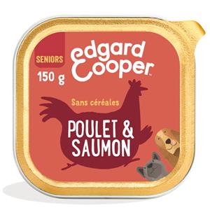 22x150g Edgard & Cooper Senior Graanvrij Kip, Zalm - Hondenvoer