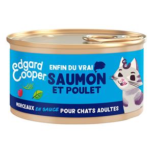 85g Edgard & Cooper Adult Brokken in graanvrije sauce zalm, kip - Kattenvoer