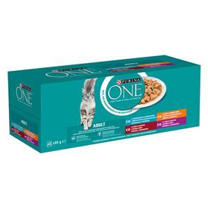 40x 85g Gemengd Pakket Purina One Adult Cat Gemengd Selectie Kattenvoer Nat