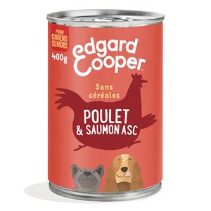 Edgard & Cooper 400g  Senior graanvrij kip & zalm natvoer voor honden