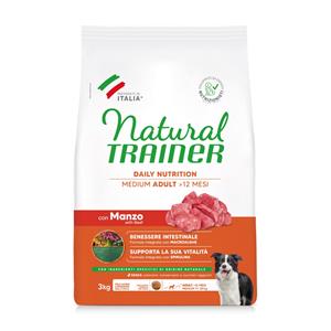 Trainer Natural Dog Trainer Natural Medium met Rundvlees, Rijst & Ginseng Hondenvoer - 3 kg