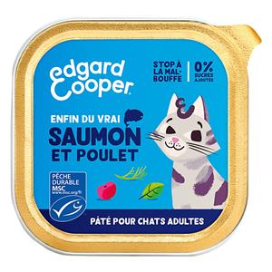 12x85g Edgard & Cooper Adult Graanvrije Paté zalm, kip - Paté voor katten