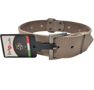 jackandvanilla Jack and Vanilla Hondenhalsband - Leer - Grijs - 55 cm