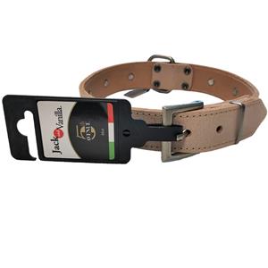 jackandvanilla Jack and Vanilla Hondenhalsband - Leer - Naturel - 55 cm
