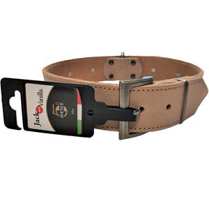 jackandvanilla Jack and Vanilla Hondenhalsband - Leer - Naturel - 65 cm