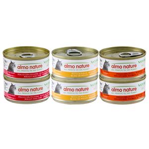 Almo Nature 70g Almo Nature HFC Natural 6 x 70 g Mixpakket met Kip