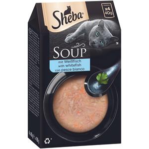 40x 40g Multipack Sheba Classic Soup Verse Zak met Witte Vis Kattenvoer Nat