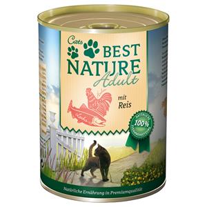 Best Nature 6x 400g  Cat Adult Zalm, Rijst & Kip Nat Kattenvoer