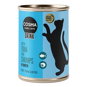 6x100 g Cosma Drink Tonijn en Garnalen Katten Natvoer