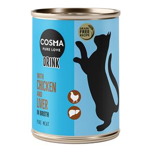 Cosma 6x100 g  Drink Kip en Kippenlever Katten Natvoer