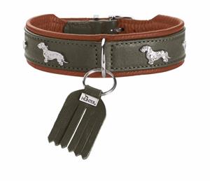 HUNTER Hondenhalsband München, groen/cognac