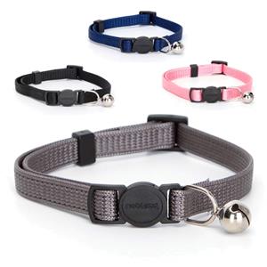 nobleza Kattenhalsband blauw, zwart, roze of grijs