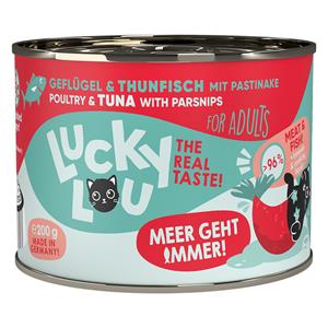 6x200g Lucky Lou Adult Gevogelte & Tonijn nat kattenvoer