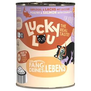 6x400g Lucky Lou Adult Gevogelte & Zalm nat kattenvoer