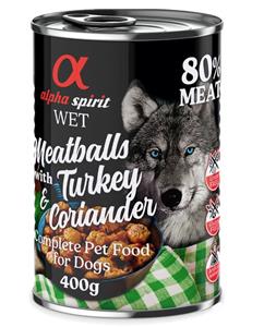 Alpha Spirit canned meatballs with turkey & coriander 400g