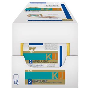 14x 85g Virbac Veterinary Cat Kidney & Joint KJ2 natvoer voor katten