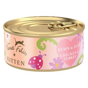18x70g Terra Felis Kitten Kip & Kalkoen nat kattenvoer