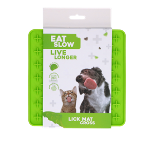Petsexclusive Eat Slow Live Longer Lick Mat Cross Groen