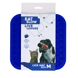 Petsexclusive Eat Slow Live Longer Lick Mat Duo M Blue