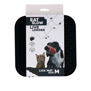 Petsexclusive Eat Slow Live Longer Lick Mat Duo M Grey