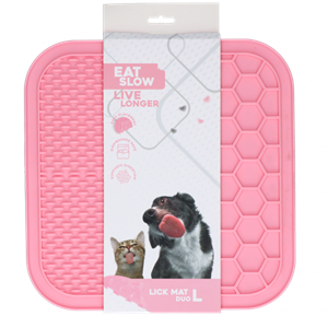 Petsexclusive Eat Slow Live Longer Lick Mat Duo L Pink