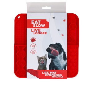 Eat Slow Live Longer Lick Mat Dimensions Rectangle Red