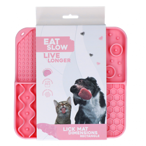 Eat Slow Live Longer - Likmat vierkant - Roze