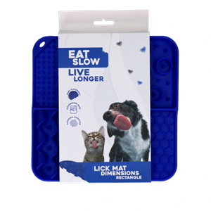 Eat Slow Live Longer - Likmat vierkant - Blauw