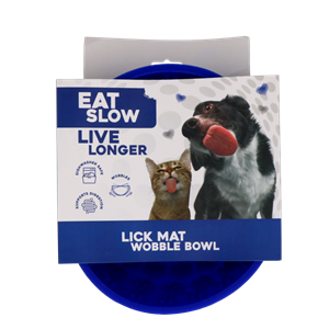 Petsexclusive Eat Slow Live Longer Lick Mat Wobble Bowl uad Blue