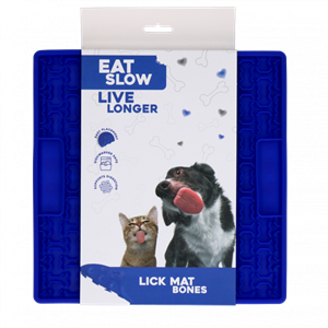 Eat Slow Live Longer Lick Mat Bones Red