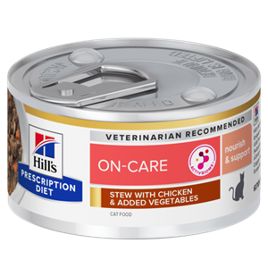 Hill's Prescription Diet On-Care stoofpotje voor kat met kip & groenten blik 1 tray (24 x 82 g)