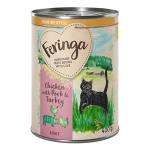 Feringa Country Style Menu 6 x 400 g - Kip, Kalkoen, Varken