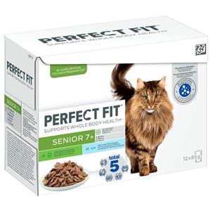 Perfect Fit 12x 85g  verse zakjes senior kalkoen en oceaanvis nat kattenvoer