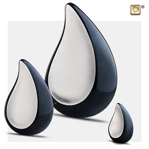 urnwebshop Teardrop Dieren Urnen Voordeelset Antraciet-Matzilver (2.9 liter totaal)
