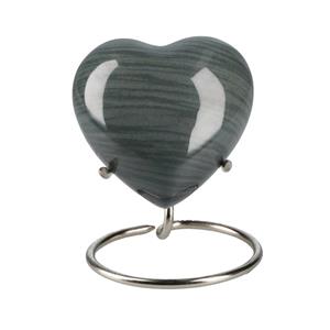 urnwebshop Elegance Hart Dieren Urn Dark Marble, inclusief Standaard (0.1 liter)