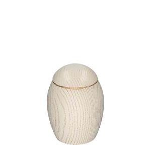 urnwebshop Eikenhouten Mini Dieren Urn Wit, Goud-Patine (0.1 liter)
