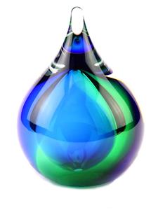 urnwebshop Kleine Kristalglazen 3D Blue-Green Bubble Dieren Urn (0.12 liter)