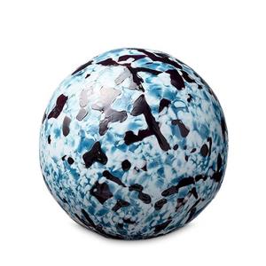 urnwebshop Middelgrote Kristallen Bal Dieren Urn Turquoise Blackwhite (1.5 liter)