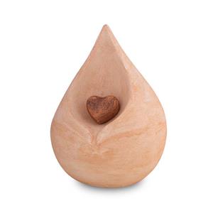 urnwebshop Biologisch Afbreekbare Celest Traan Urn, Keramisch as-hartje (4 liter)