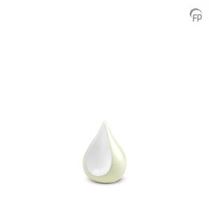 Urnwebshop Teardrop Dierenurntje Ivoor - Witte Inlay (0.15 liter)